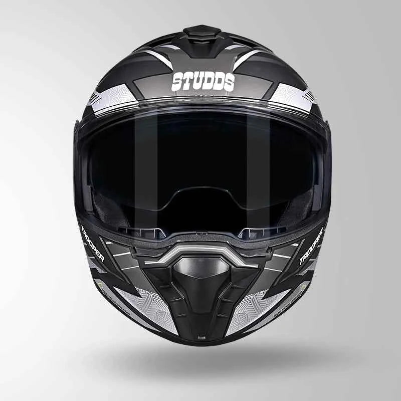 Studds Trooper D4 Race Decor Matt Black / Yellow & Grey - Helmet