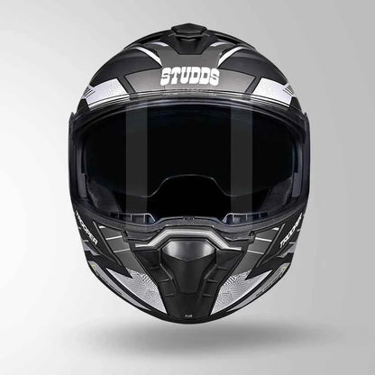 Studds Trooper D4 Race Decor Matt Black / Yellow & Grey - Helmet