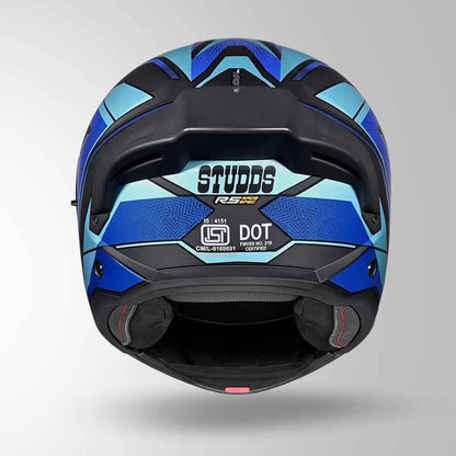 Studds Trooper D4 Race Decor Matt Black & Blue - Helmet