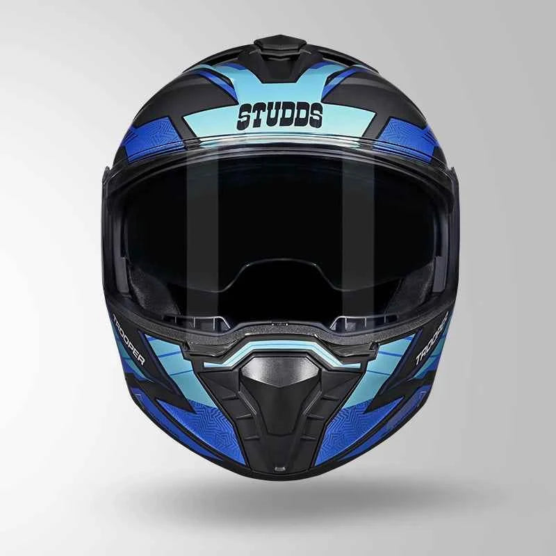 Studds Trooper D4 Race Decor Matt Black & Blue - Helmet