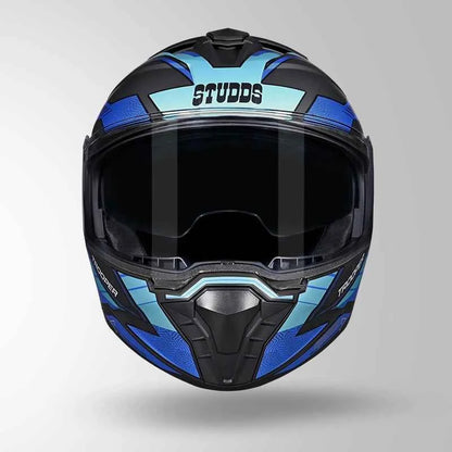 Studds Trooper D4 Race Decor Matt Black & Blue - Helmet