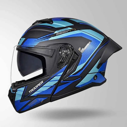 Studds Trooper D4 Race Decor Matt Black & Blue - Helmet