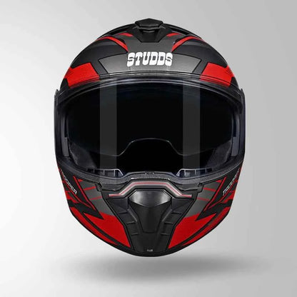 Studds Trooper D4 Race Decor Matt Black & Red - Helmet