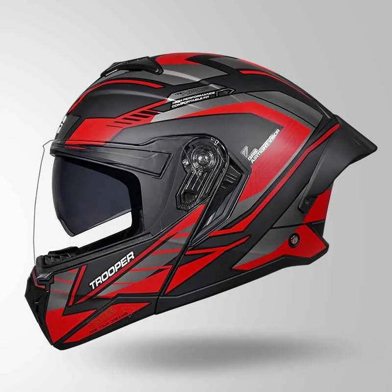 Studds Trooper D4 Race Decor Matt Black & Red - Helmet