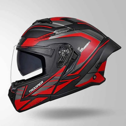 Studds Trooper D4 Race Decor Matt Black & Red - Helmet