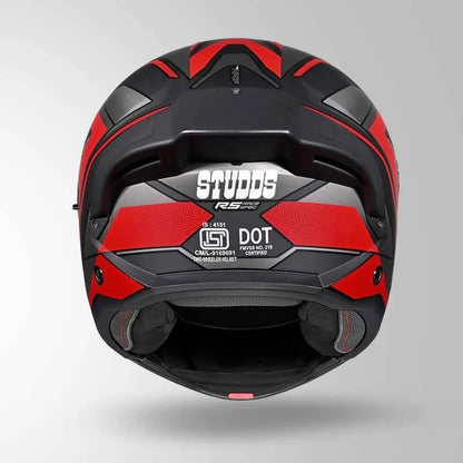Studds Trooper D4 Race Decor Matt Black & Red - Helmet