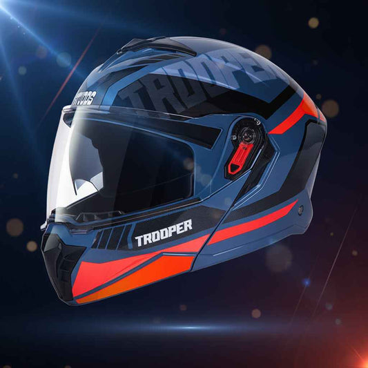 Studds Trooper DV D1 Decor Blue & Pink - Helmet