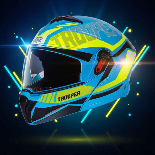 Studds Trooper DV D1 Decor Blue & Yellow - Helmet