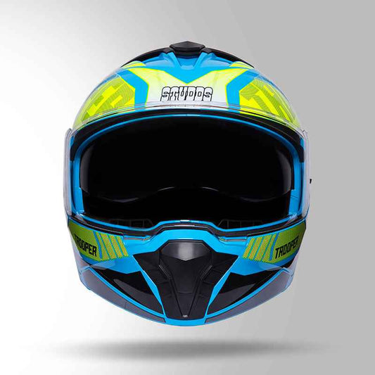 Studds Trooper DV D1 Decor Blue & Yellow - Helmet