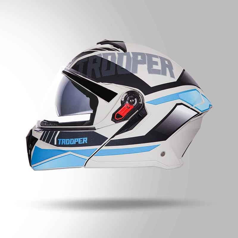 Studds Trooper DV D1 Decor Grey & Blue - Helmet