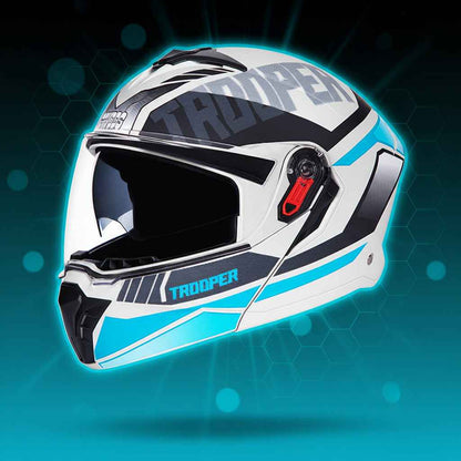 Studds Trooper DV D1 Decor Grey & Blue - Helmet