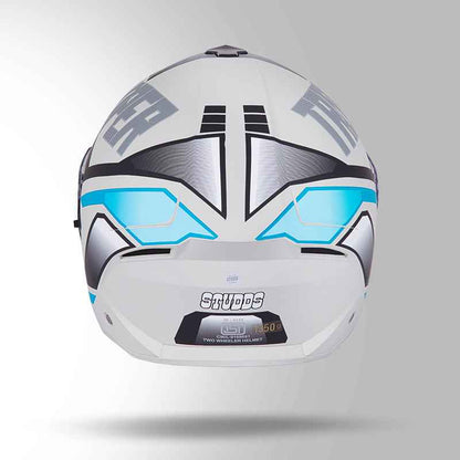 Studds Trooper DV D1 Decor Grey & Blue - Helmet