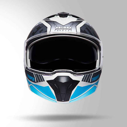 Studds Trooper DV D1 Decor Grey & Blue - Helmet