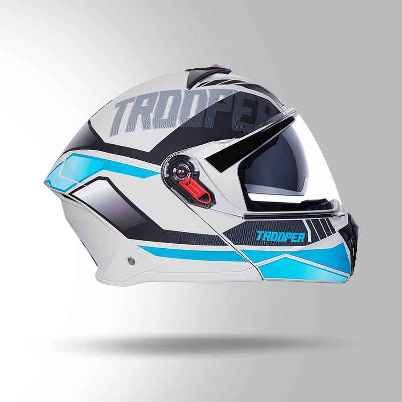 Studds Trooper DV D1 Decor Grey & Blue - Helmet