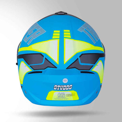 Studds Trooper DV D1 Decor Matt Blue & Yellow - Helmet