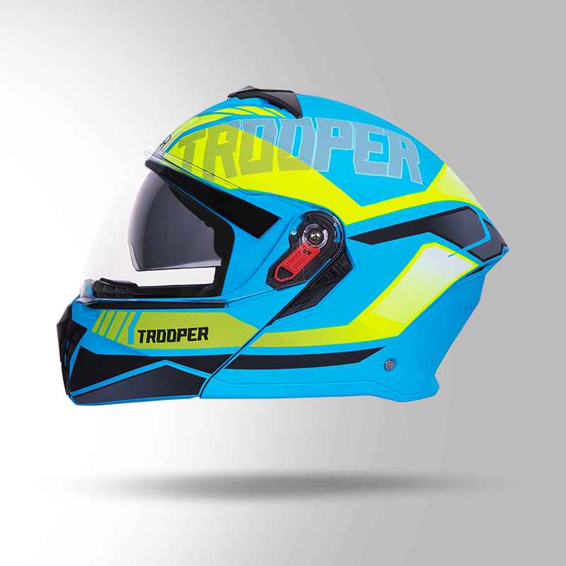 Studds Trooper DV D1 Decor Matt Blue & Yellow - Helmet