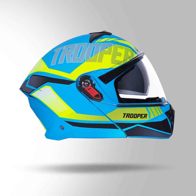 Studds Trooper DV D1 Decor Matt Blue & Yellow - Helmet