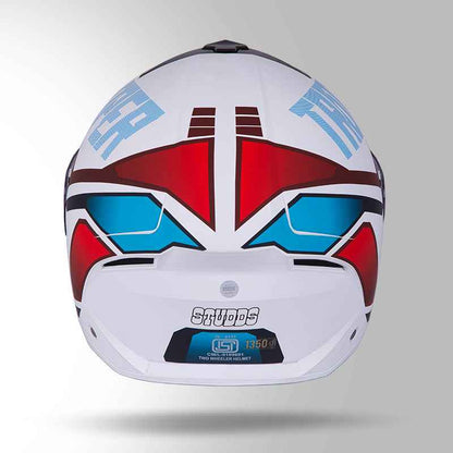 Studds Trooper DV D1 Decor Matt White & Red - Helmet