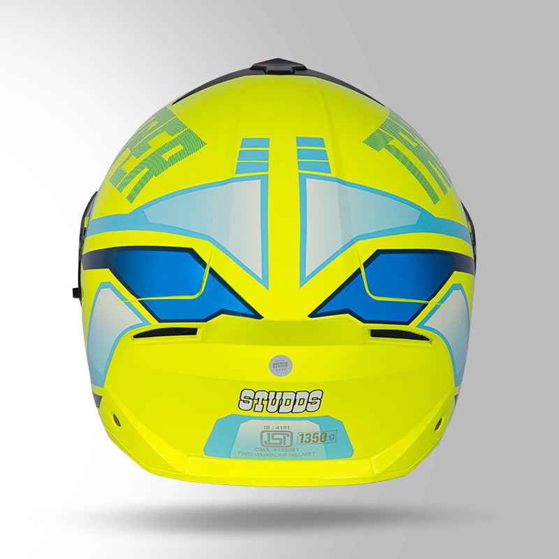 Studds Trooper DV D1 Decor Matt Yellow & Blue - Helmet