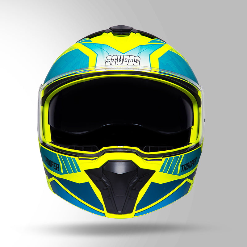 Studds Trooper DV D1 Decor Matt Yellow & Green - Helmet