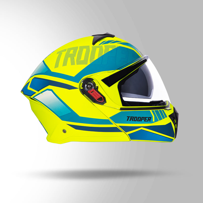 Studds Trooper DV D1 Decor Matt Yellow & Green - Helmet