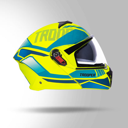 Studds Trooper DV D1 Decor Matt Yellow & Green - Helmet