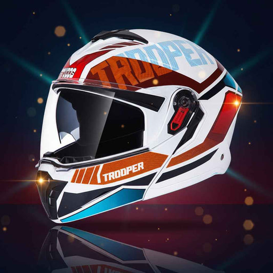 Studds Trooper DV D1 Decor White & Red - Helmet