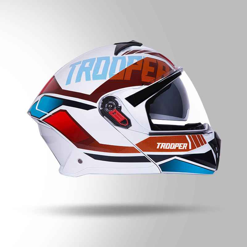 Studds Trooper DV D1 Decor White & Red - Helmet