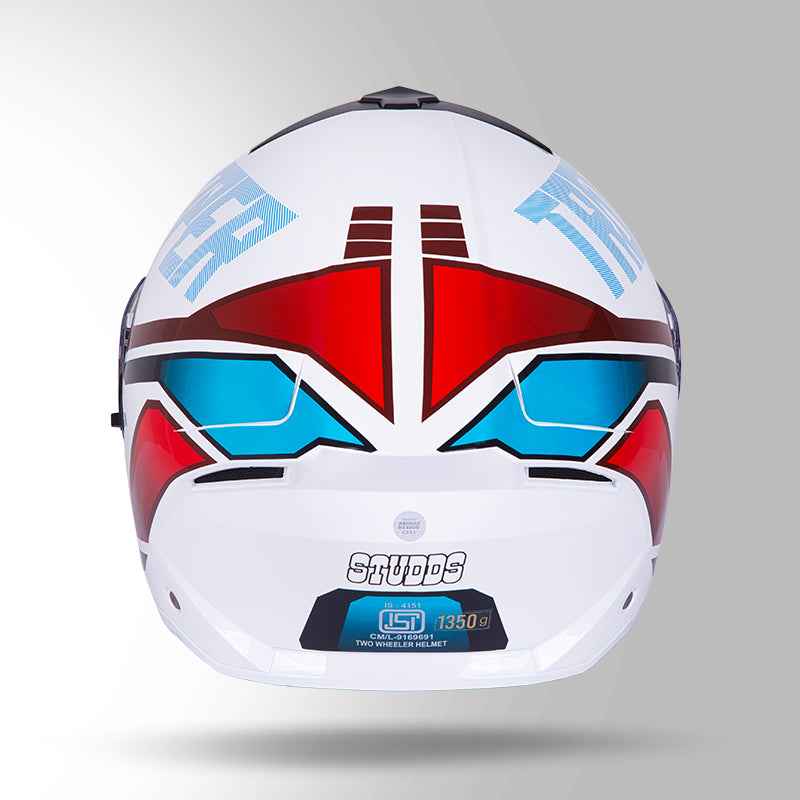Studds Trooper DV D1 Decor White & Red - Helmet