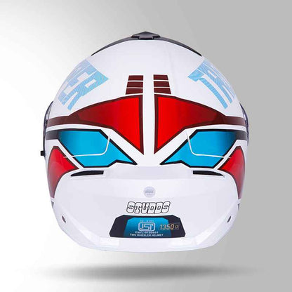 Studds Trooper DV D1 Decor White & Red - Helmet