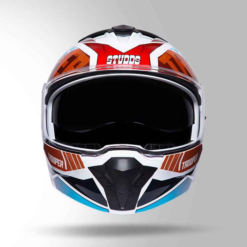 Studds Trooper DV D1 Decor White & Red - Helmet