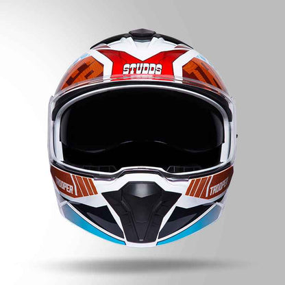 Studds Trooper DV D1 Decor White & Red - Helmet