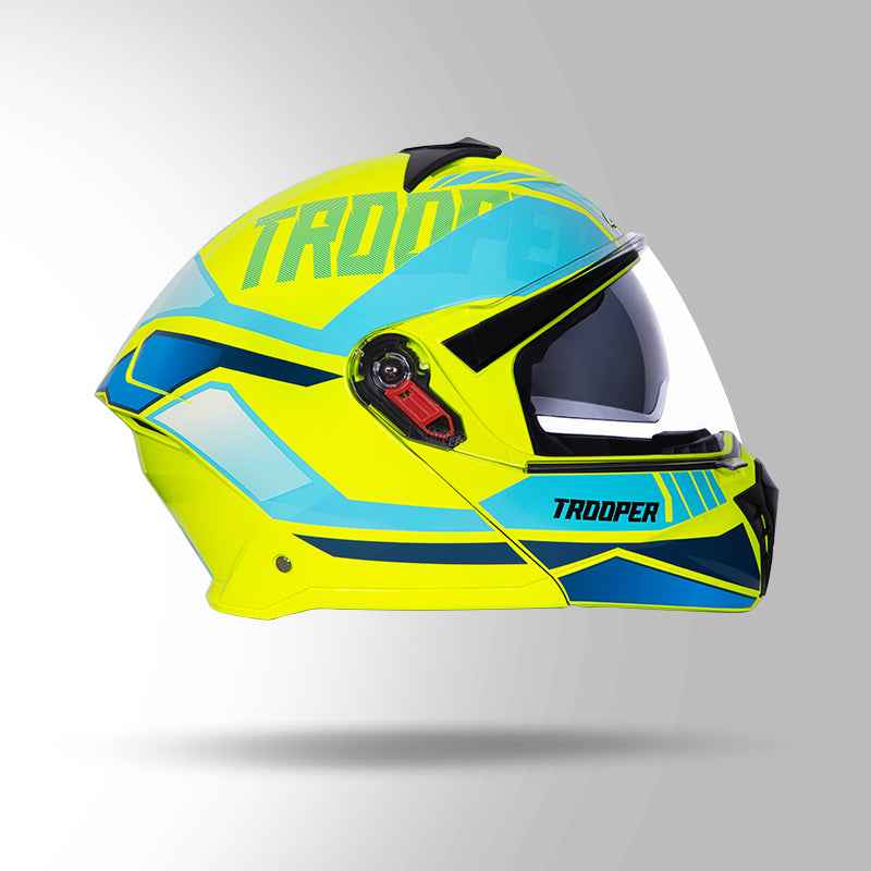 Studds Trooper DV D1 Decor Yellow & Blue - Helmet