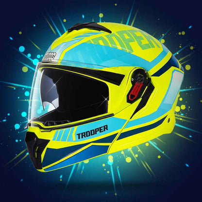Studds Trooper DV D1 Decor Yellow & Blue - Helmet