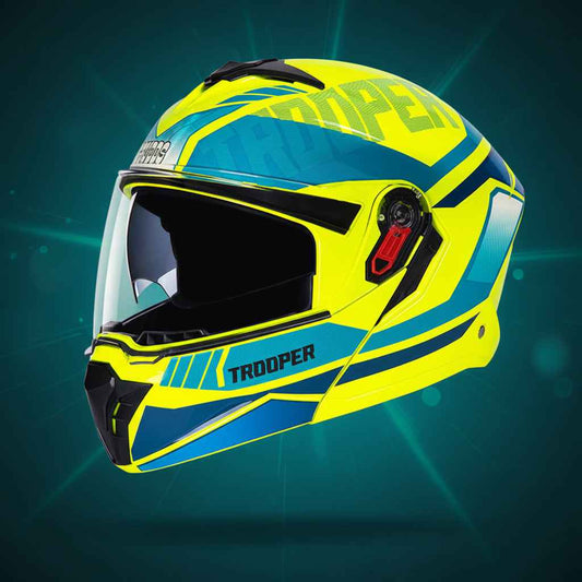 Studds Trooper DV D1 Decor Yellow & Green - Helmet