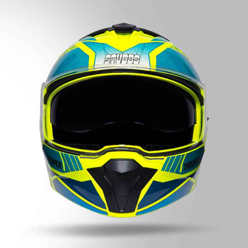 Studds Trooper DV D1 Decor Yellow & Green - Helmet