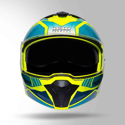 Studds Trooper DV D1 Decor Yellow & Green - Helmet