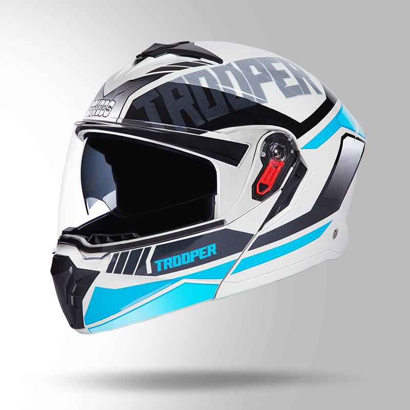 Studds Trooper DV D1 Decor Matt Grey & Blue - Helmet