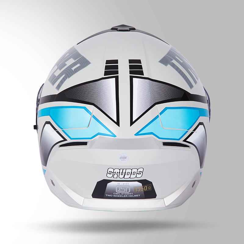Studds Trooper DV D1 Decor Matt Grey & Blue - Helmet