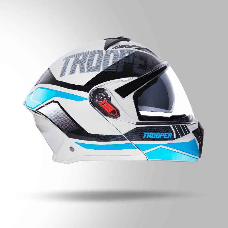 Studds Trooper DV D1 Decor Matt Grey & Blue - Helmet