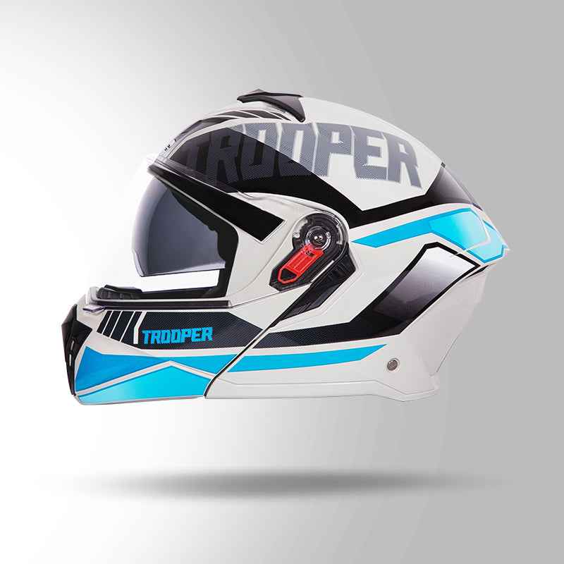 Studds Trooper DV D1 Decor Matt Grey & Blue - Helmet