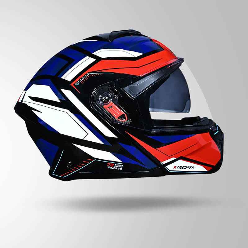 Studds Trooper DV D2 Hellcat Decor Black/ Blue & White - Helmet
