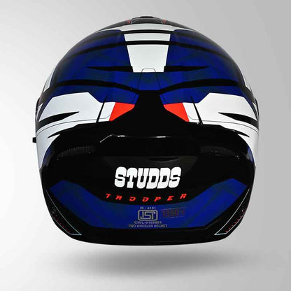 Studds Trooper DV D2 Hellcat Decor Black/ Blue & White - Helmet