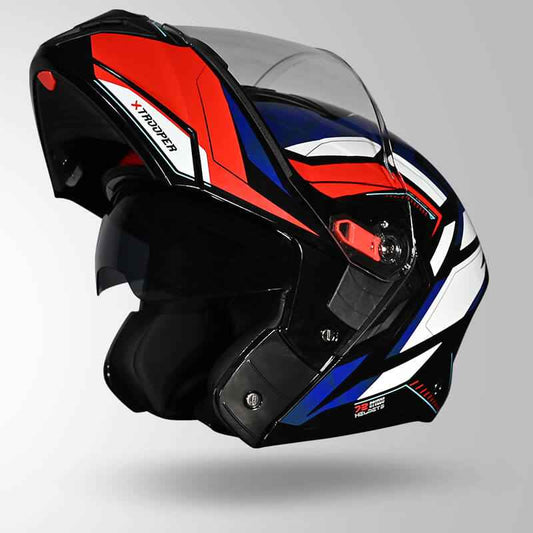 Studds Trooper DV D2 Hellcat Decor Black/ Blue & White - Helmet