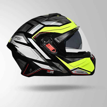 Studds Trooper DV D2 Hellcat Decor Black / Fluorescent Yellow & Yellow - Helmet