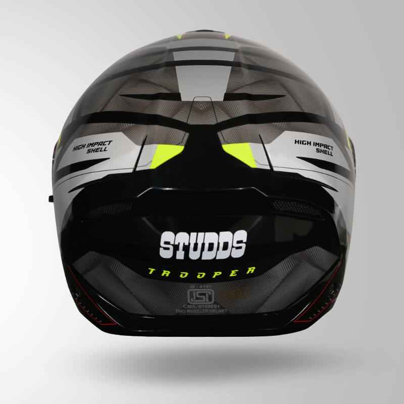 Studds Trooper DV D2 Hellcat Decor Black / Fluorescent Yellow & Yellow - Helmet