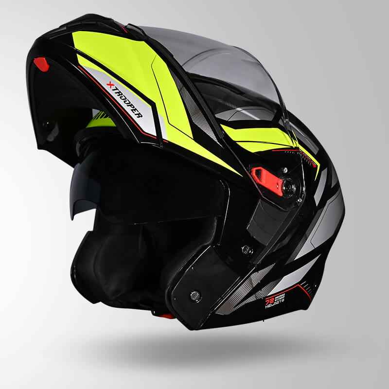 Studds Trooper DV D2 Hellcat Decor Black / Fluorescent Yellow & Yellow - Helmet
