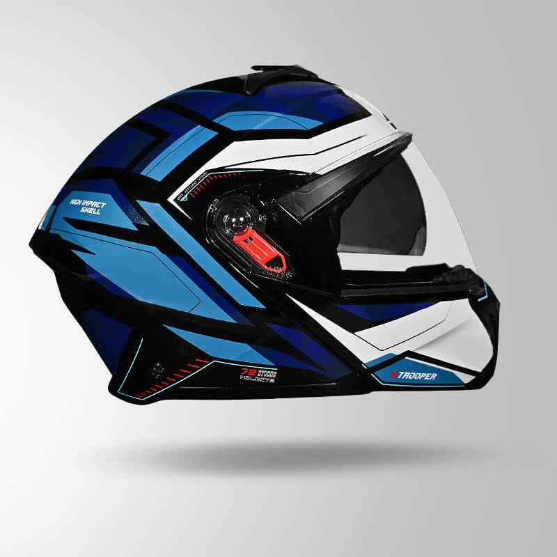 Studds Trooper DV D2 Hellcat Decor Black & Blue - Helmet
