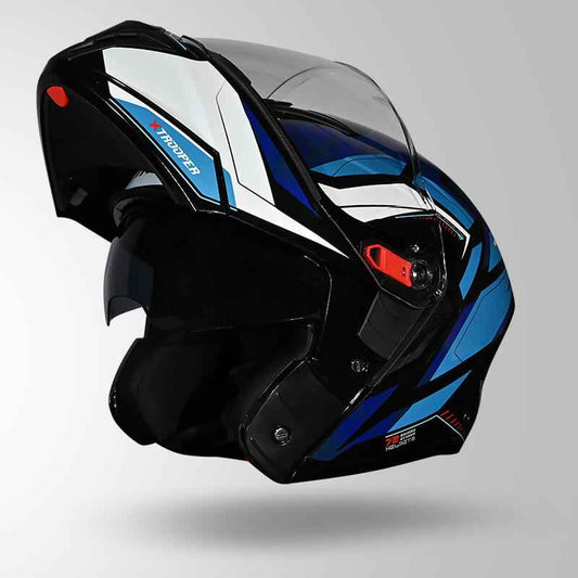 Studds Trooper DV D2 Hellcat Decor Black & Blue - Helmet