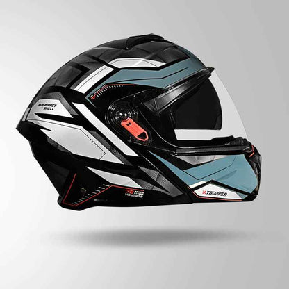 Studds Trooper DV D2 Hellcat Decor Black & Grey - Helmet